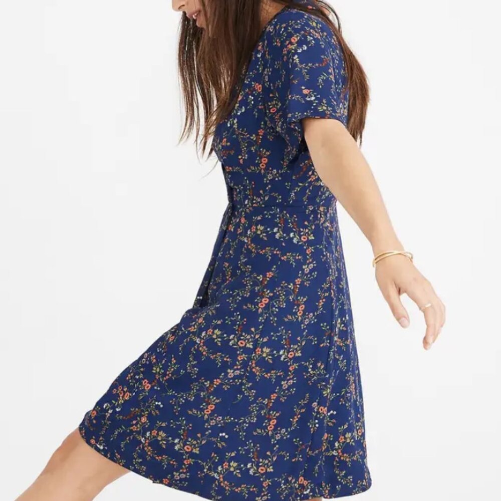 Madewell Amaranth Wrap Dress Moonless Floral Plus Size 20 - Picture 5 of 6